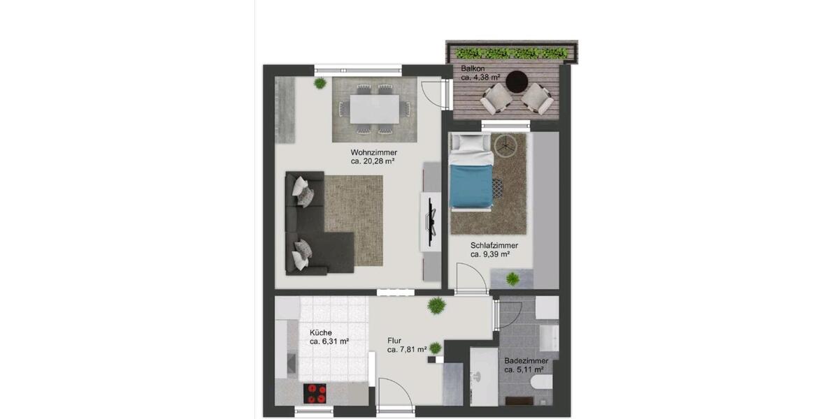 Provisionsfreie 2-Zimmer Eigentumswohnung. 2 zimmer