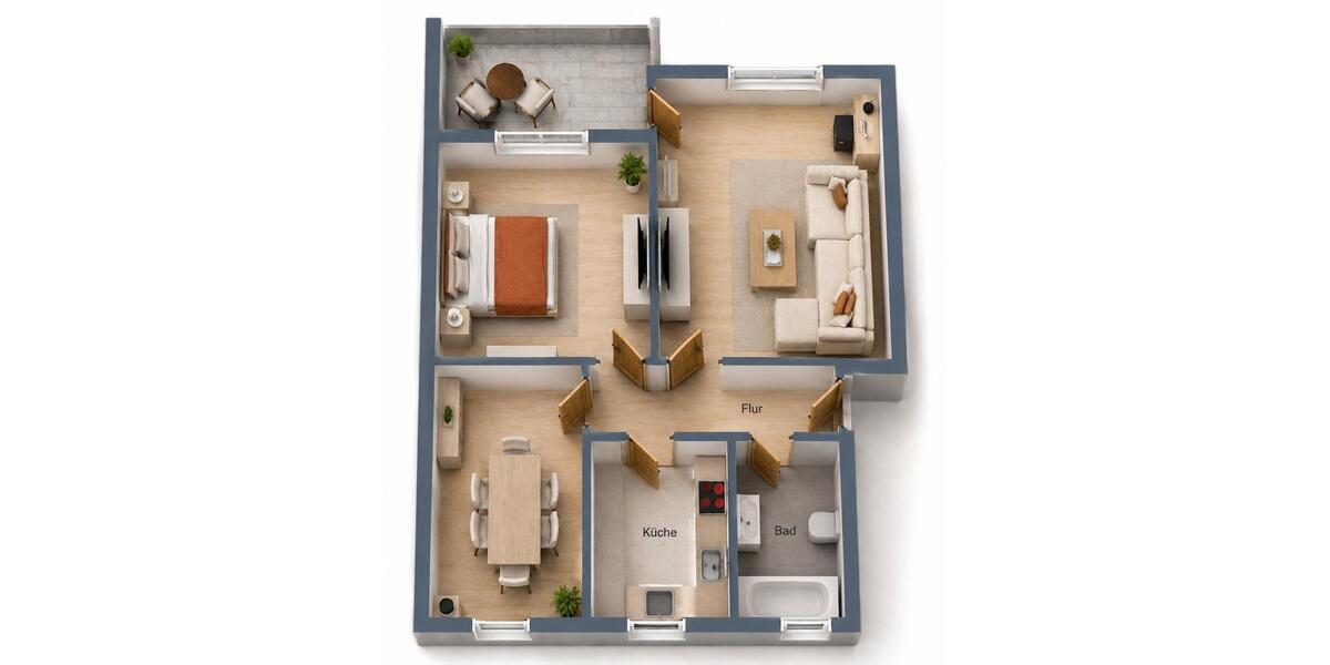 Etagenwohnung Braunschweig Broitzem - 3 Zimmer, 70 m&sup2;, 249.000&euro; | Angebot:26533674