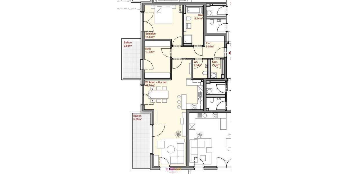Etagenwohnung Wolfsburg Reislingen - 3 Zimmer, 99 m&sup2;, 368.800&euro; | Angebot:25674679
