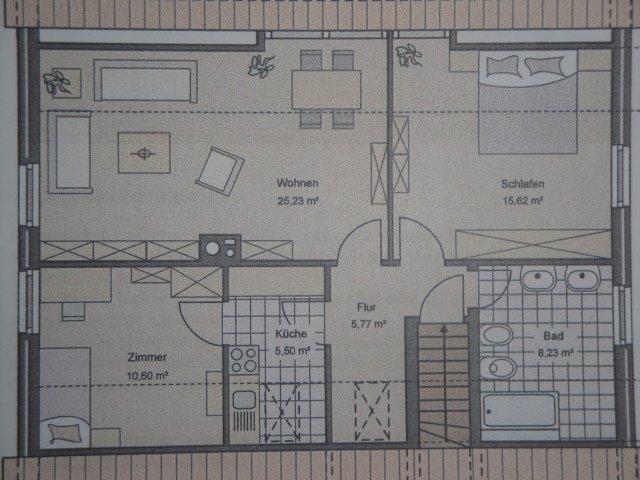 Dachgeschoßwohnung Braunschweig Südstadt- Rautheim- Mascherode - 3 Zimmer, 74 m&sup2;, 600&euro; | Angebot:26598469