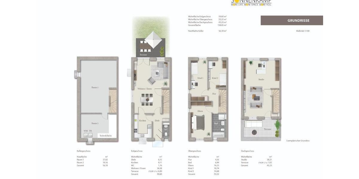 Reihenhaus Wolfsburg Almke - 5 Zimmer, 158 m&sup2;, 1.896&euro; | Angebot:24768073