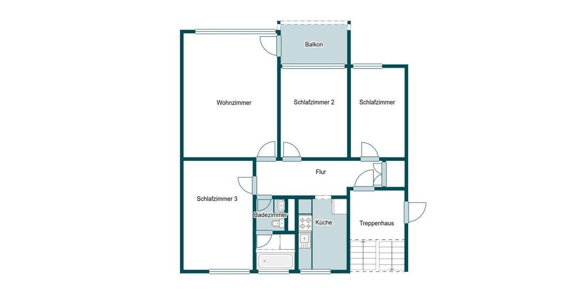 Etagenwohnung Salzgitter Lebenstedt - 4 Zimmer, 90 m&sup2;, 70.000&euro; | Angebot:24747812