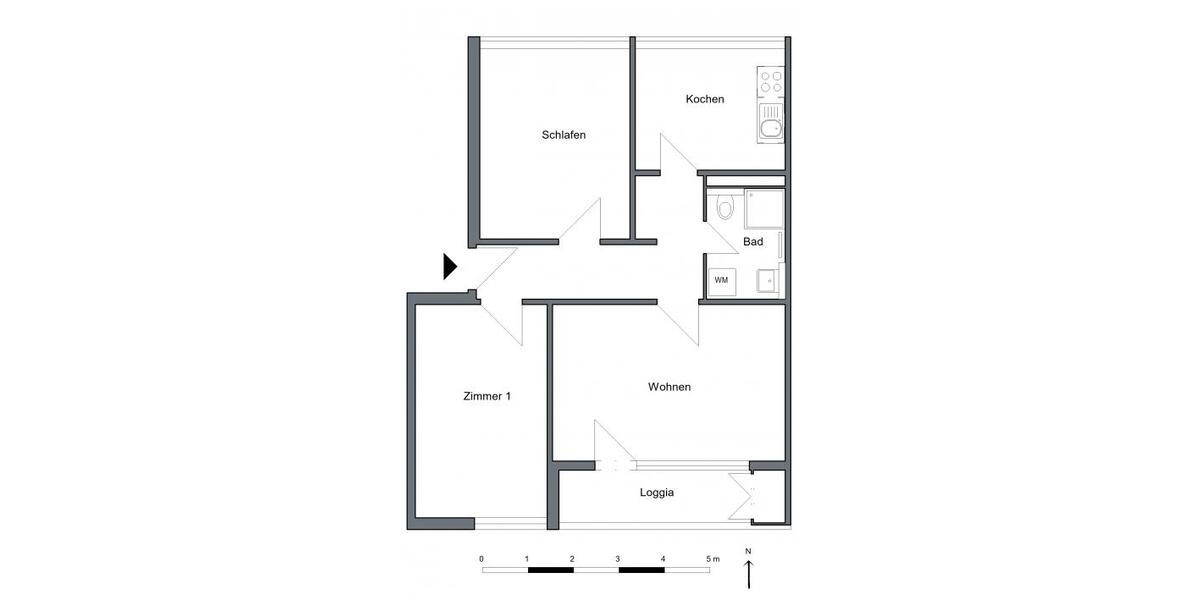 Etagenwohnung Wolfsburg Detmerode - 3 Zimmer, 68 m&sup2;, 545&euro; | Angebot:25590090