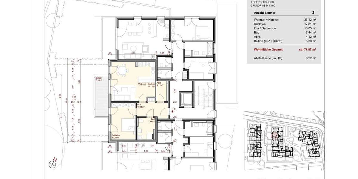 Etagenwohnung Wolfsburg Almke - 2 Zimmer, 78 m&sup2;, 277.000&euro; | Angebot:25548040