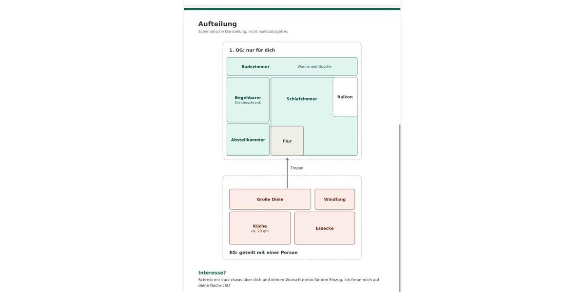 Etagenwohnung Braunschweig Lehndorf-Watenbüttel - 1 Zimmer, 90 m&sup2;, 850&euro; | Angebot:27603518