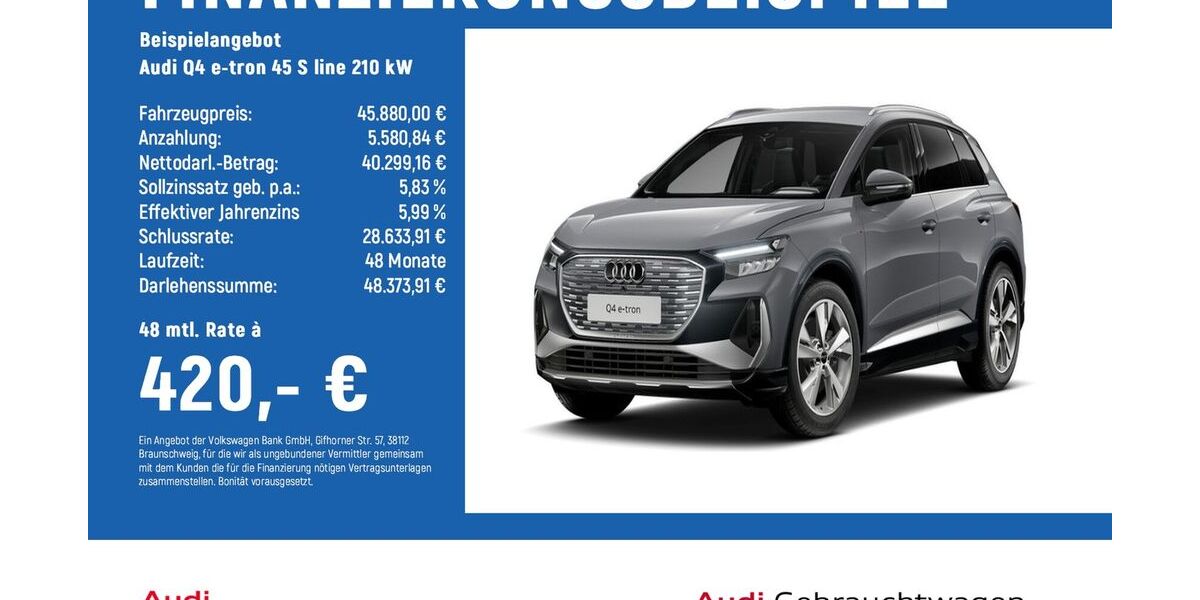 Audi Q4 e-tron 3.900 km 44.550 &euro; Braunschweig 38124