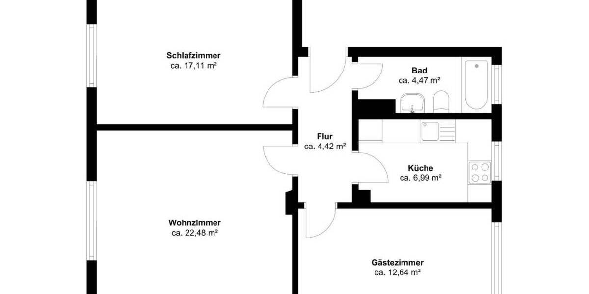 Etagenwohnung Braunschweig Östliches Ringgebiet - 3 Zimmer, 68 m&sup2;, 259.000&euro; | Angebot:24037096