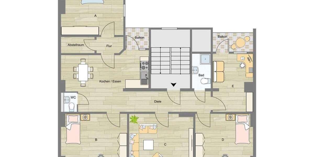 Etagenwohnung Braunschweig - 5 Zimmer, 141 m&sup2;, 1.900&euro; | Angebot:26002669