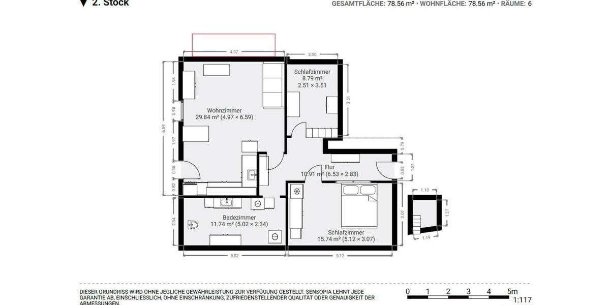 Dachgeschoßwohnung Salzgitter Ortschaft Südost - 3 Zimmer, 82 m&sup2;, 700&euro; | Angebot:24855757