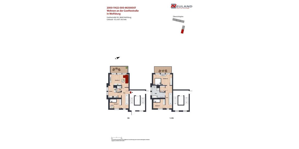 Etagenwohnung Wolfsburg - 4 Zimmer, 123 m&sup2;, 1.518&euro; | Angebot:26441394
