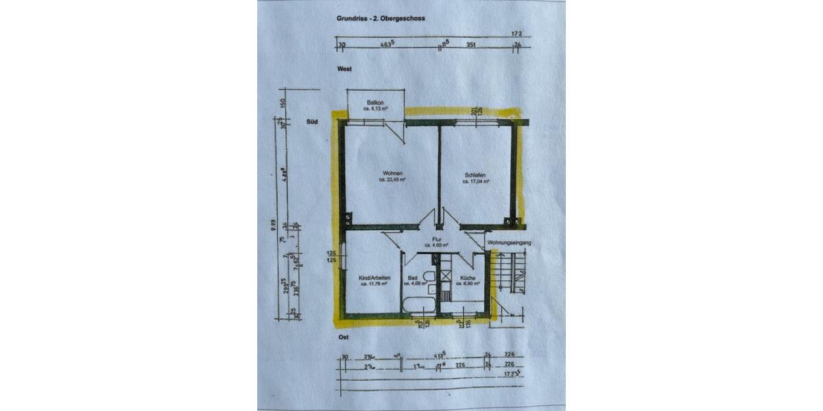 Etagenwohnung Wolfenbüttel Adersheim - 3 Zimmer, 69 m&sup2;, 125.000&euro; | Angebot:26795675