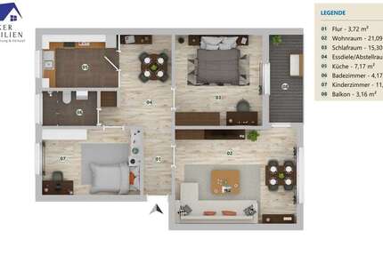 Wohnung Wolfenbüttel Adersheim - 3 Zimmer, 74 m&sup2;, 135.000&euro; | Angebot:26585382