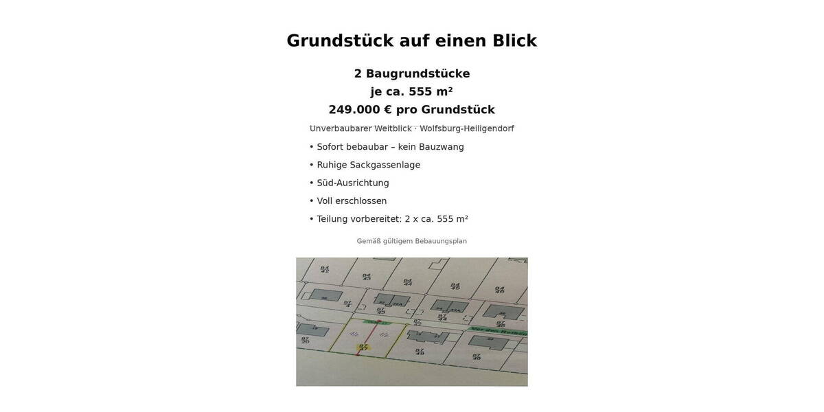 Grundstück Wolfsburg-Heiligendorf Heiligendorf - 225.000&euro; | Angebot:26204355