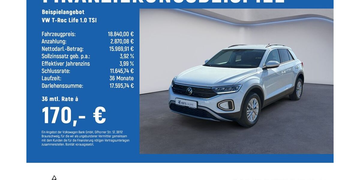 VW T-Roc 59.600 km 17.840 &euro; Wolfenbüttel 38304