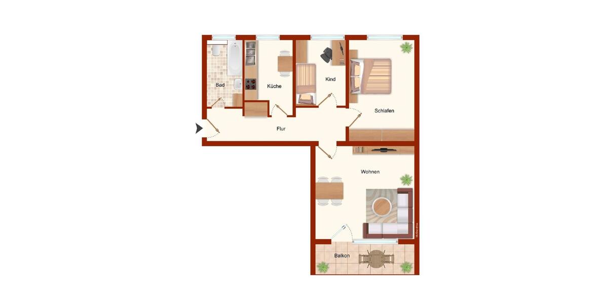Etagenwohnung Gifhorn - 3 Zimmer, 71 m&sup2;, 178.000&euro; | Angebot:26987197
