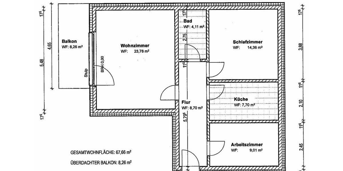 Etagenwohnung Braunschweig Wabe-Schunter-Beberbach - 3 Zimmer, 68 m&sup2;, 179.000&euro; | Angebot:26526939