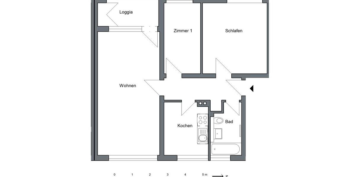 Etagenwohnung Wolfsburg Detmerode - 3 Zimmer, 66 m&sup2;, 529&euro; | Angebot:26283520