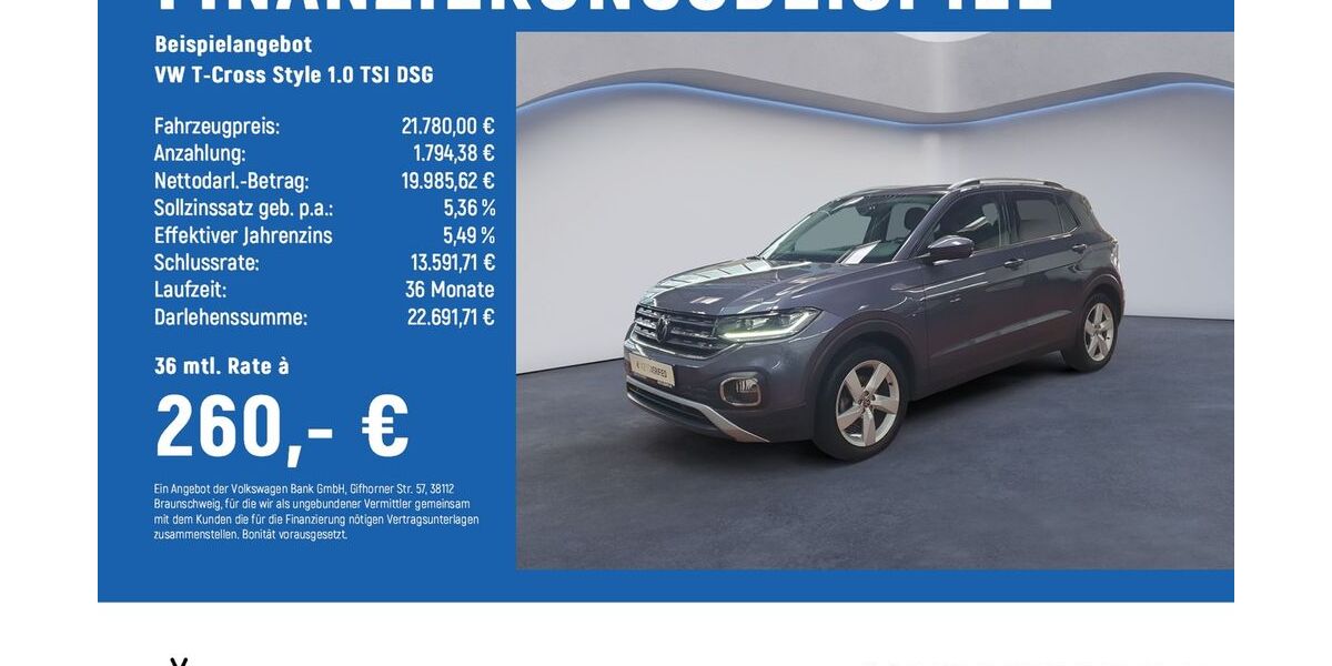 VW T-Cross 27.700 km 21.780 &euro; Braunschweig 38124