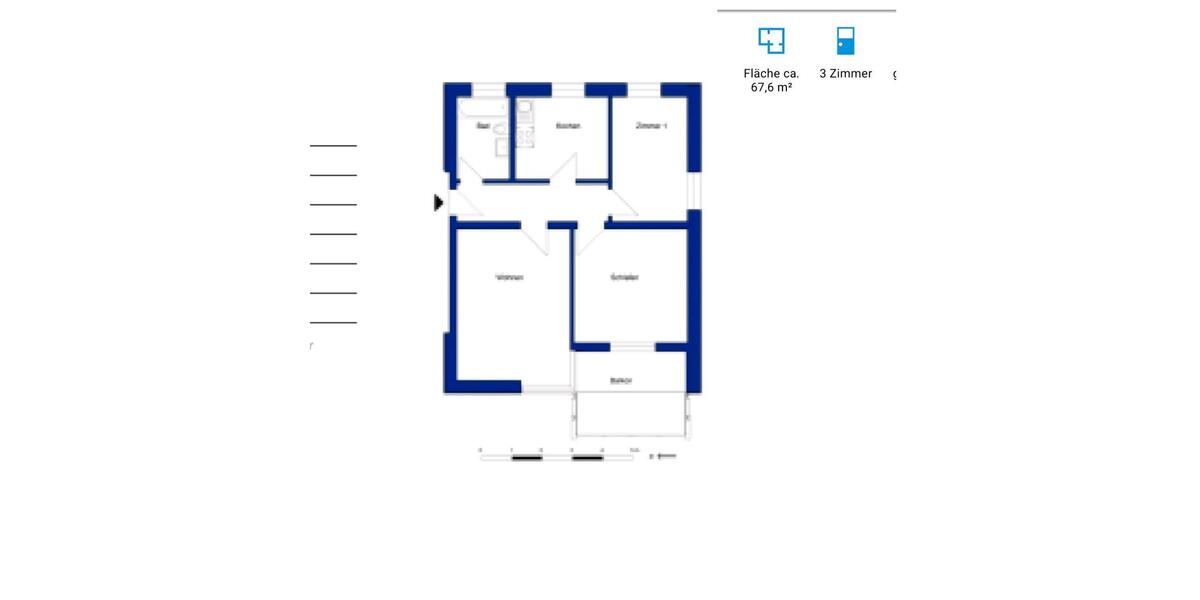 Etagenwohnung Wolfsburg Detmerode - 3 Zimmer, 67 m&sup2;, 686&euro; | Angebot:26448334