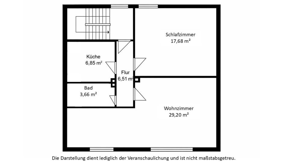 Dachgeschoßwohnung Braunschweig Lehndorf-Watenbüttel - 2 Zimmer, 64 m&sup2;, 172.000&euro; | Angebot:25882677