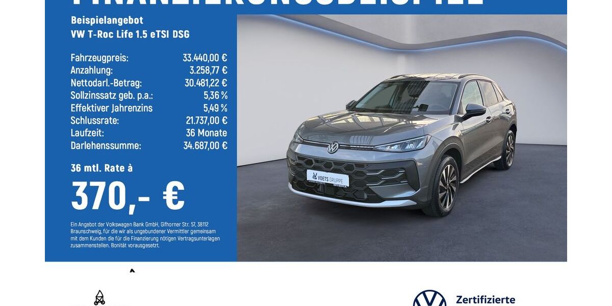 VW T-Roc 6.500 km 33.540 &euro; Wolfenbüttel 38304