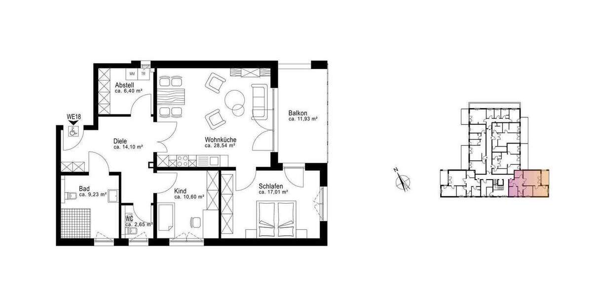 Etagenwohnung Wolfenbüttel Stadtgebiet - 3 Zimmer, 94 m&sup2;, 411.000&euro; | Angebot:25797394