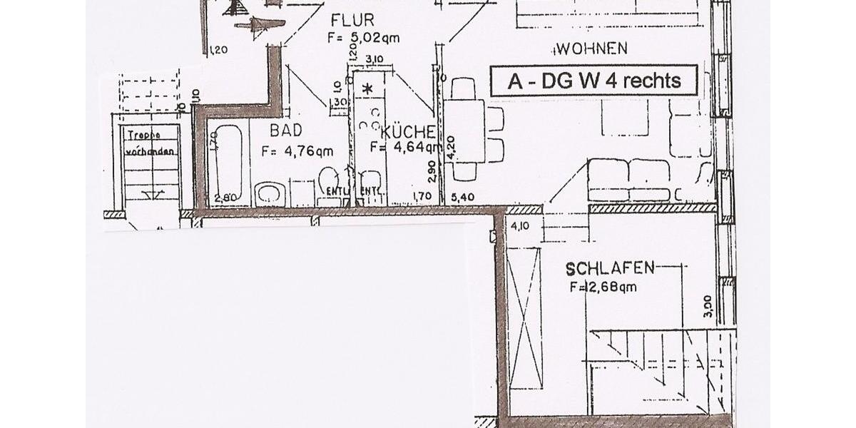 Dachgeschoßwohnung Schwülper - 2 Zimmer, 48 m&sup2;, 530&euro; | Angebot:24841294