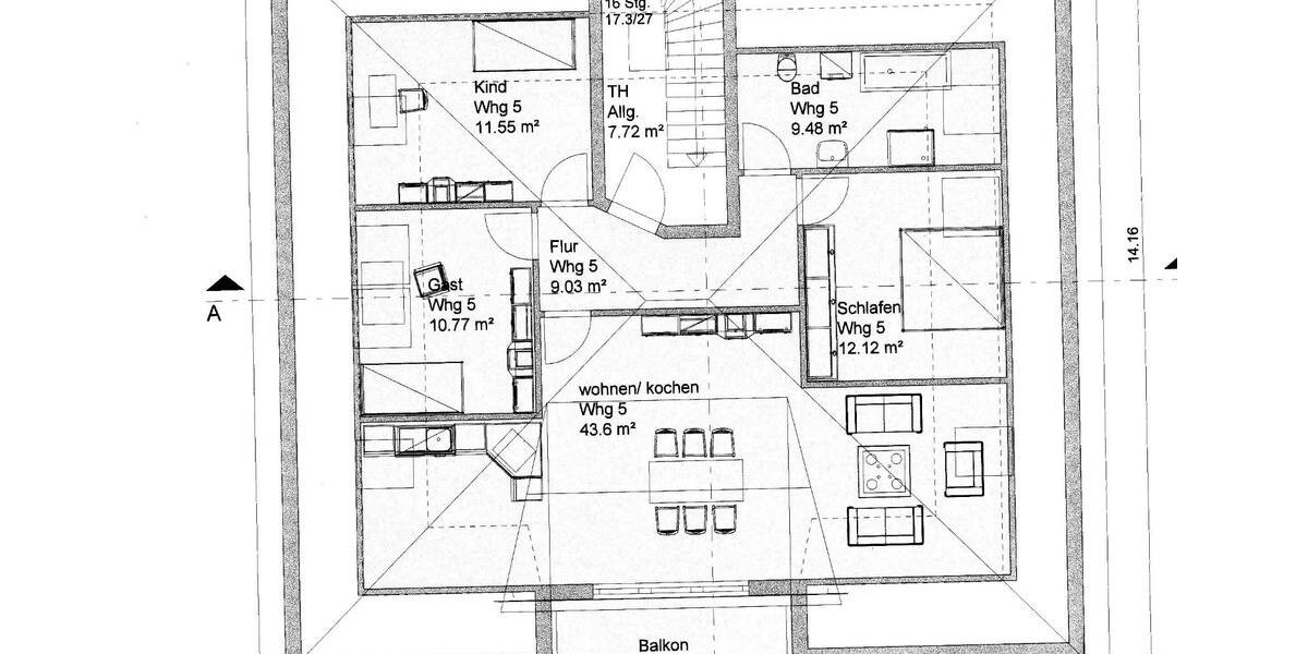 Dachgeschoßwohnung Wolfsburg Alt-Wolfsburg - 4 Zimmer, 103 m&sup2;, 980&euro; | Angebot:26136399