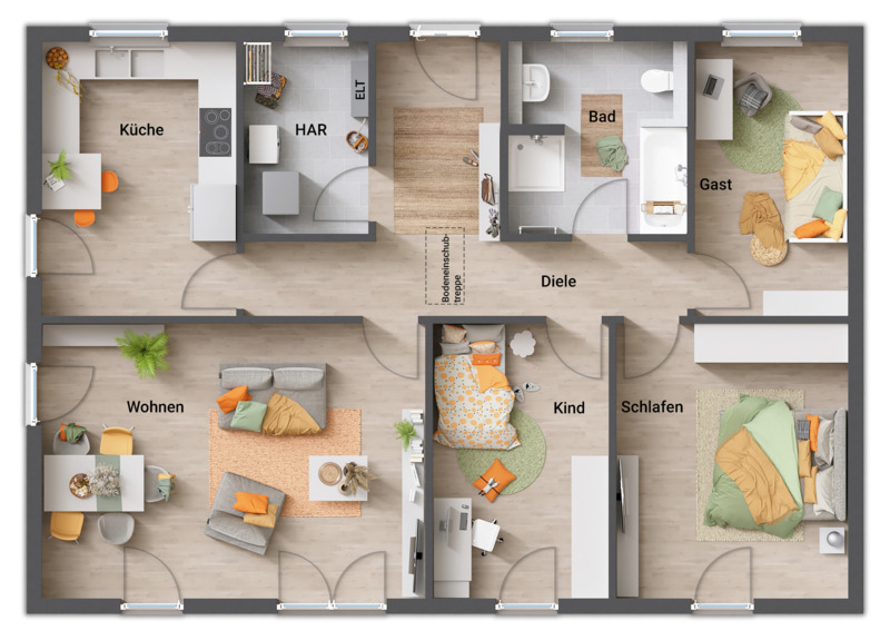 Einfamilienhaus Wendeburg - 4 Zimmer, 109 m&sup2;, 356.890&euro; | Angebot:26139062