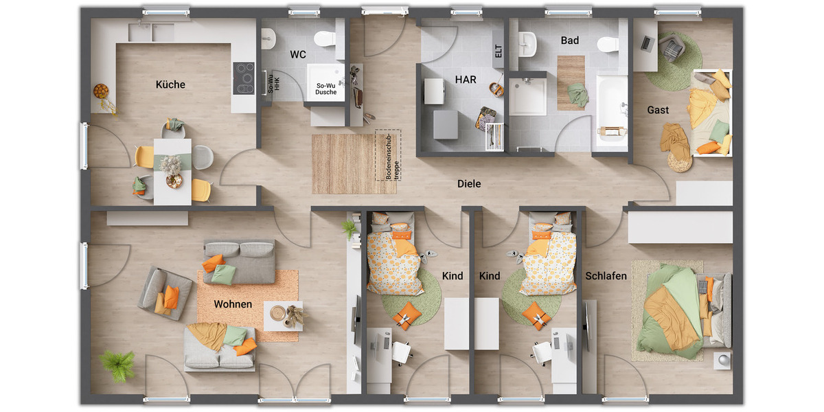 Bungalow Edemissen Wipshausen - 6 Zimmer, 130 m&sup2;, 356.290&euro; | Angebot:24685244