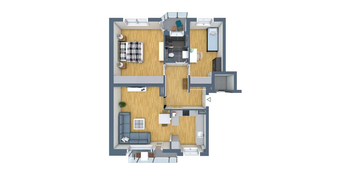 Etagenwohnung Braunschweig Wabe-Schunter-Beberbach - 3 Zimmer, 78 m&sup2;, 379.000&euro; | Angebot:27718585