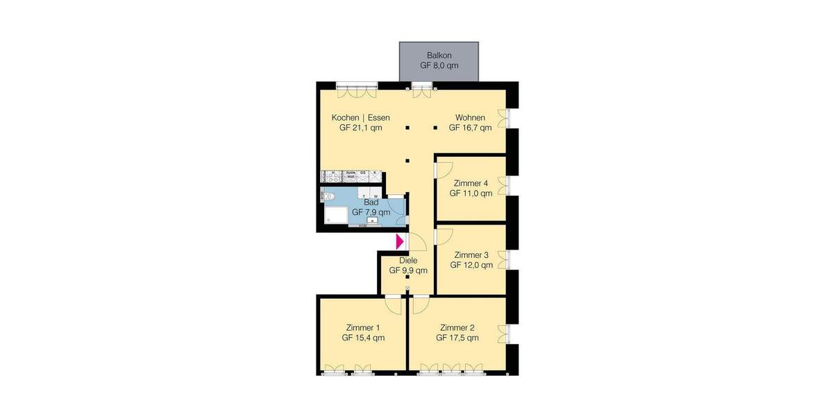 Etagenwohnung Wolfsburg Ehmen - 5 Zimmer, 115 m&sup2;, 1.445&euro; | Angebot:25704976