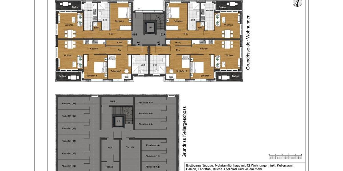 Erdgeschoßwohnung Wolfenbüttel Adersheim - 3 Zimmer, 72 m&sup2;, 1.008&euro; | Angebot:25871228