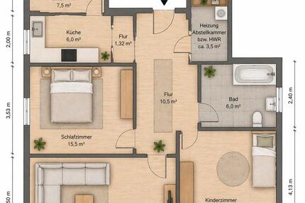 Wohnung Salzgitter Ortschaft Südost - 3.5 Zimmer, 85 m&sup2;, 139.999&euro; | Angebot:26612339