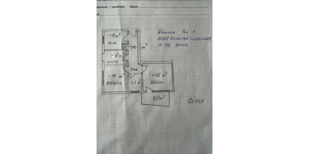 Etagenwohnung Salzgitter Ortschaft Nord - 3 Zimmer, 66 m&sup2;, 105.000&euro; | Angebot:24702789