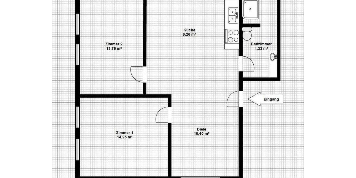 Etagenwohnung Braunschweig Heidberg-Melverode - 2 Zimmer, 51 m&sup2;, 790&euro; | Angebot:26905883