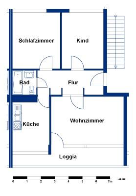 Etagenwohnung Wolfsburg Detmerode - 3 Zimmer, 69 m&sup2;, 549&euro; | Angebot:26120752