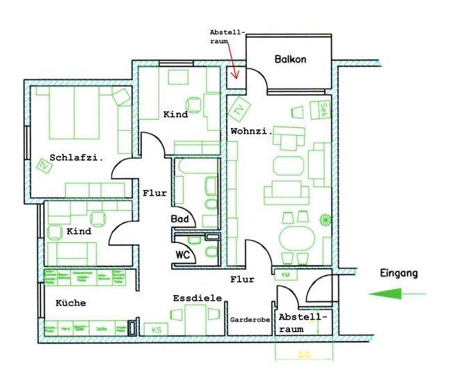 Etagenwohnung Braunschweig Nordstadt - 4 Zimmer, 102 m&sup2;, 330.000&euro; | Angebot:27075078