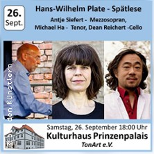 Hans-Wilhelm Plate - Spätlese 26.09.2026 Festsaal Prinzenpalais
