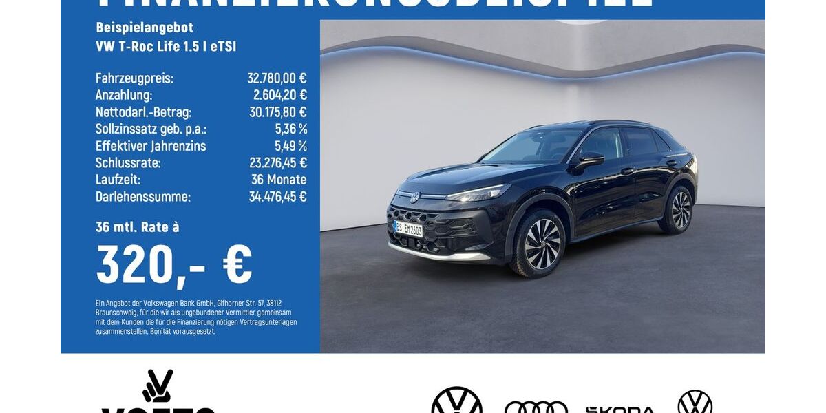 VW T-Roc 5.039 km 32.780 &euro; Braunschweig 38124