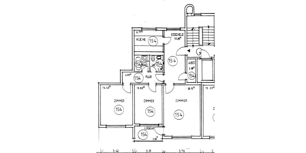 Etagenwohnung Wolfsburg Detmerode - 3 Zimmer, 81 m&sup2;, 124.000&euro; | Angebot:27045124