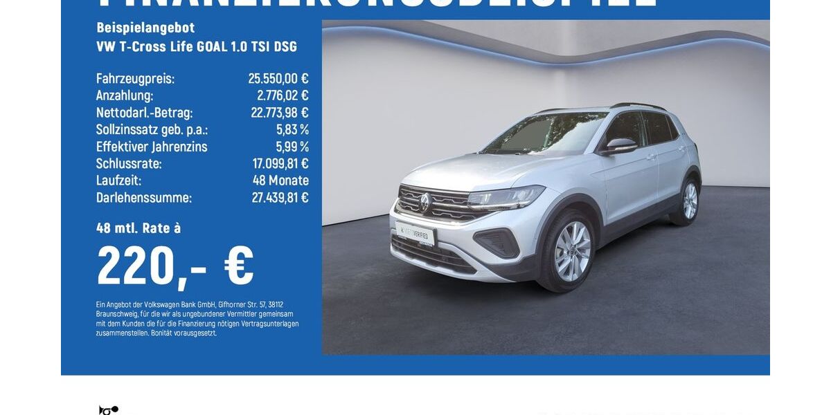 VW T-Cross 7.050 km 25.550 &euro; Braunschweig 38122