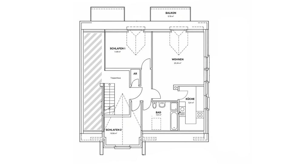 Dachgeschoßwohnung Bokensdorf - 3 Zimmer, 68 m&sup2;, 149.000&euro; | Angebot:26537646