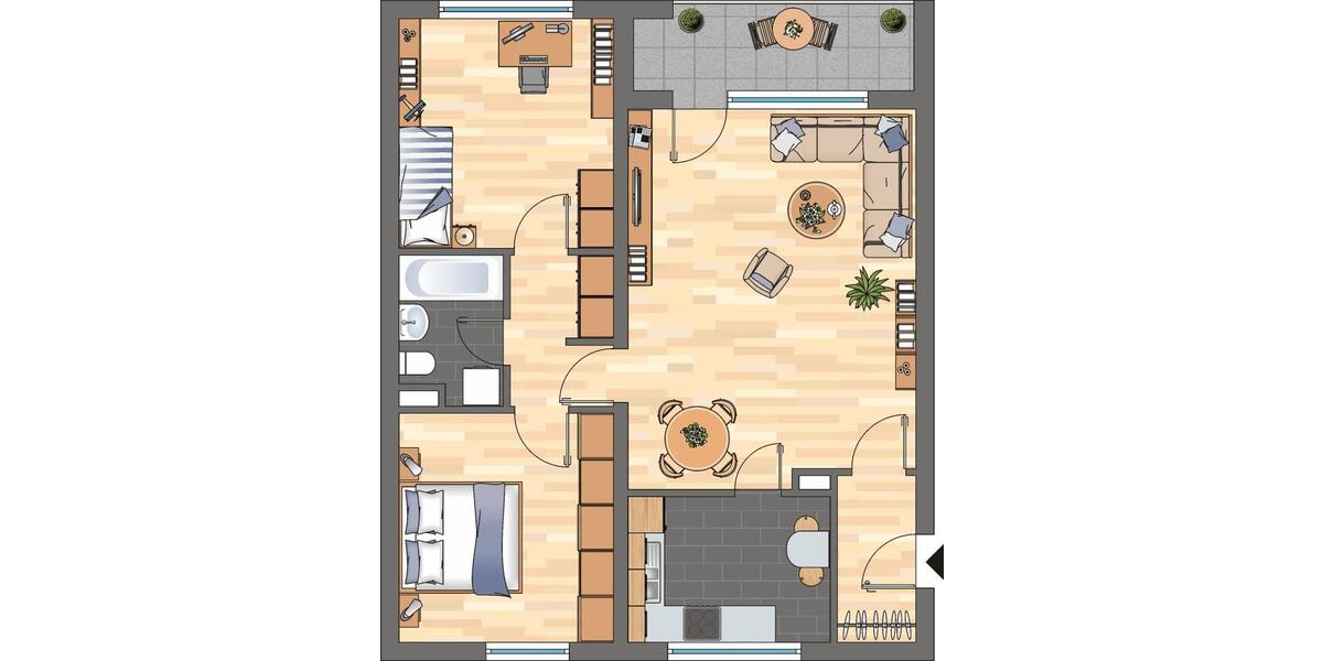 Erdgeschoßwohnung Braunschweig Timmerlah-Geitelde-Stiddien - 3 Zimmer, 76 m&sup2;, 581&euro; | Angebot:26545454