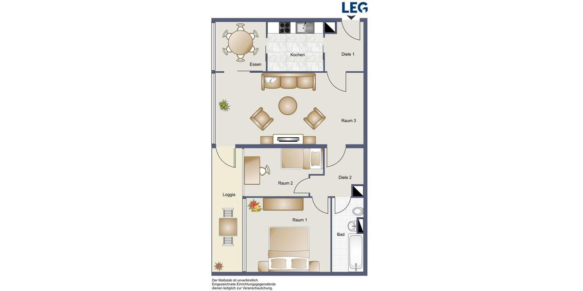 Etagenwohnung Braunschweig Timmerlah-Geitelde-Stiddien - 3 Zimmer, 75 m&sup2;, 635&euro; | Angebot:26545452