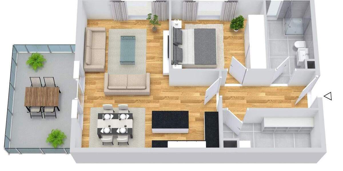 Terrassenwohnung Ilsede Ölsburg - 2 Zimmer, 70 m&sup2;, 264.900&euro; | Angebot:25426052