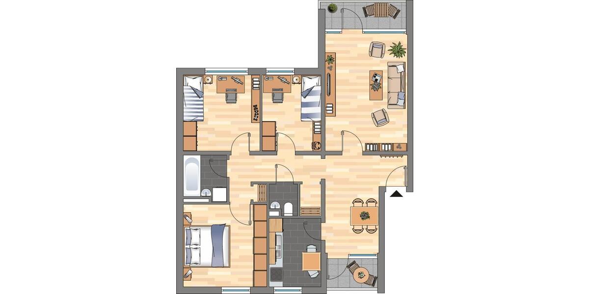 Etagenwohnung Braunschweig Timmerlah-Geitelde-Stiddien - 4 Zimmer, 87 m&sup2;, 767&euro; | Angebot:25993833