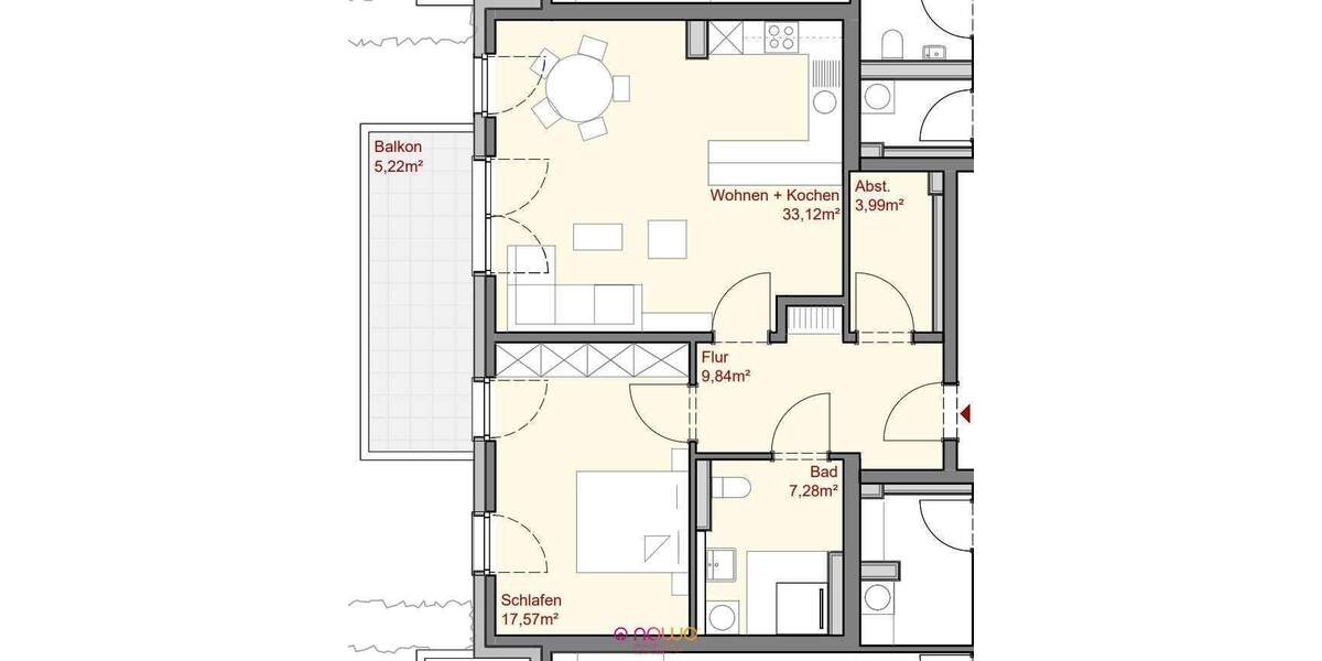 Etagenwohnung Wolfsburg Reislingen - 2 Zimmer, 77 m&sup2;, 280.000&euro; | Angebot:25672002
