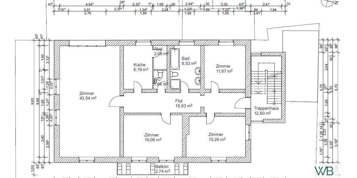 Etagenwohnung Braunschweig Innenstadt - 4 Zimmer, 125 m&sup2;, 487.500&euro; | Angebot:24791272