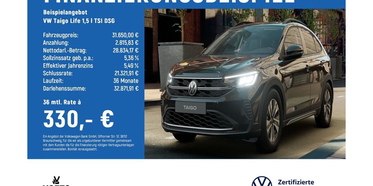 VW Taigo 3.317 km 31.650 &euro; Braunschweig 38124